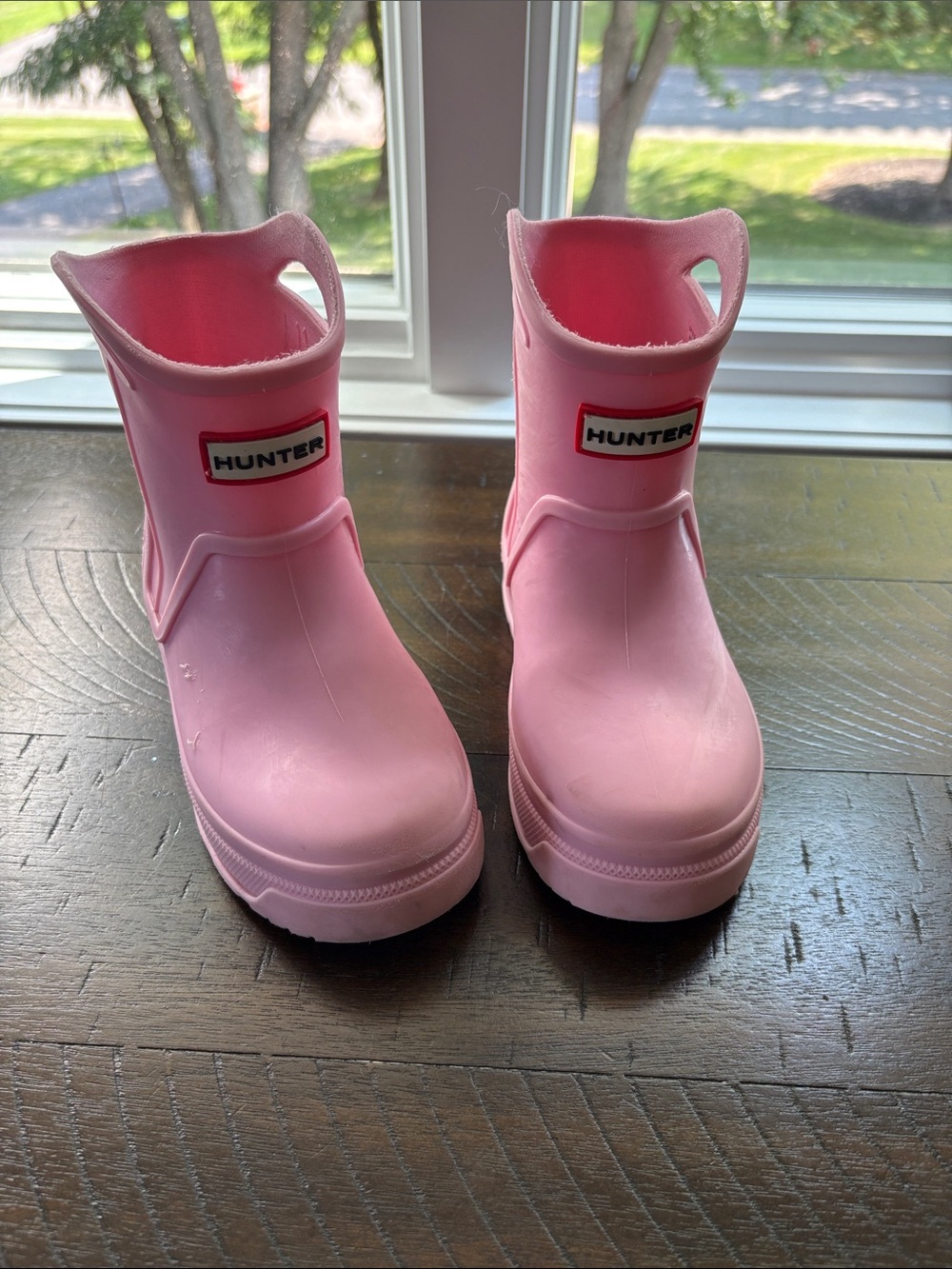 Hunter Kids Pink Pull-On Rain Boots